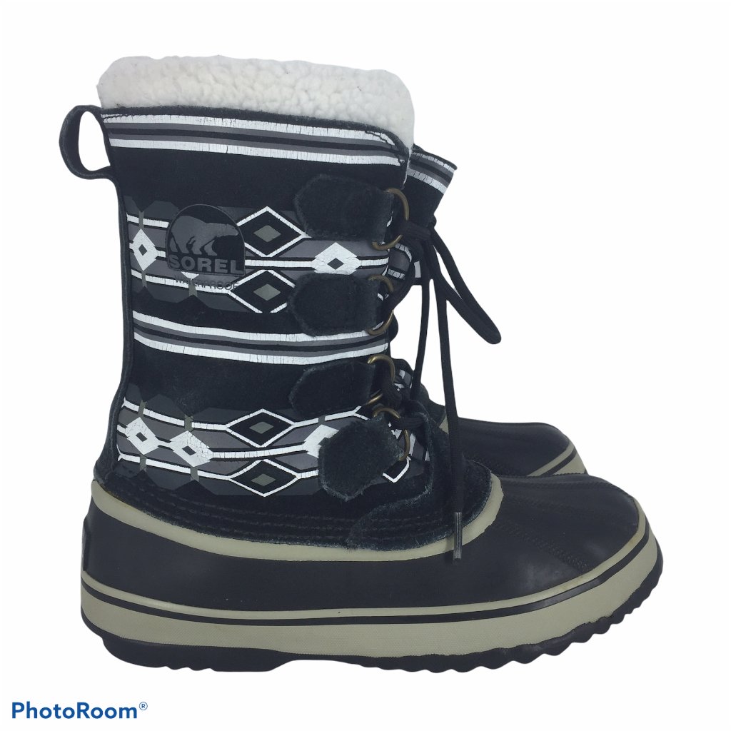 Sorel Womens 7 Fleece Lined Winter Boots Leather Exterior Waterproof Rubber Sole